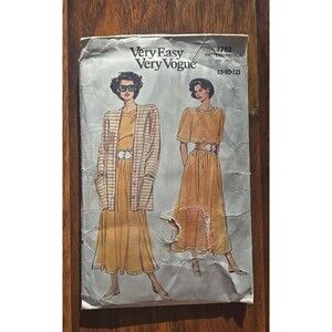 Vintage Very Easy Very Vogue 7752 Jacket Top Skirt Pattern Misses Womens 8-10-12